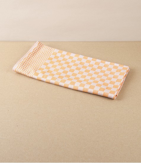 Jacquard Woven Kitchen Towel, Gold Check