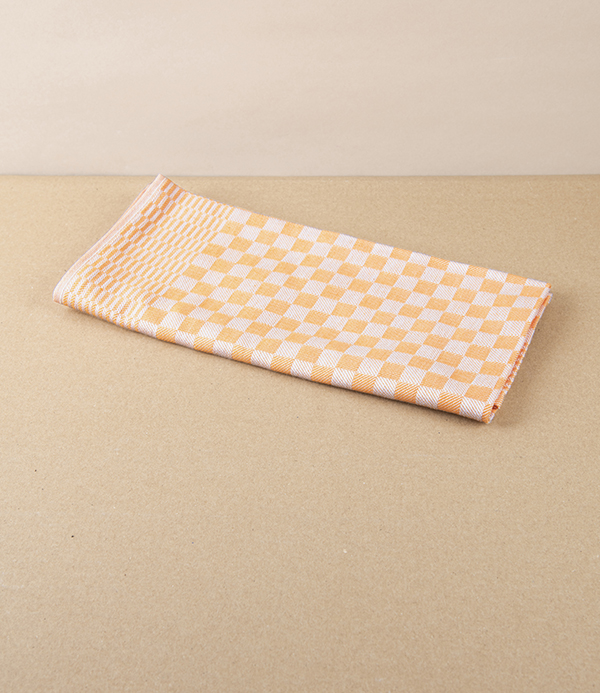 Jacquard Woven Kitchen Towel, Gold Check