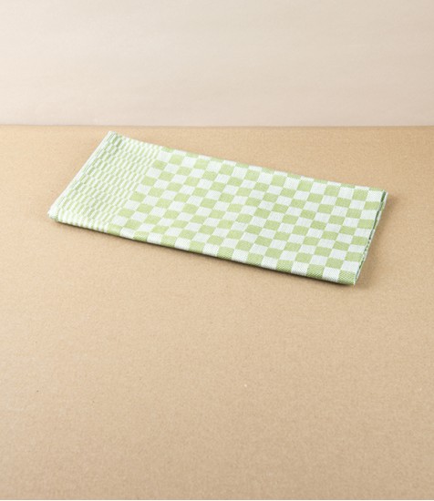 Jacquard Woven Kitchen Towel, Green Check