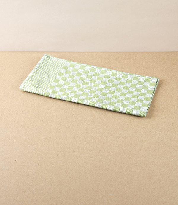 Jacquard Woven Kitchen Towel, Green Check