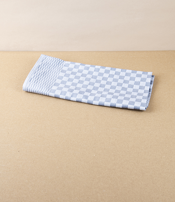 Jacquard Woven Kitchen Towel, Grey Check