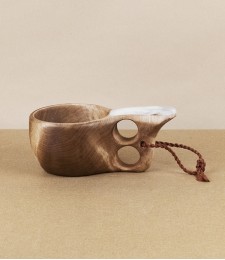 Kuksa double handle with antler inlay