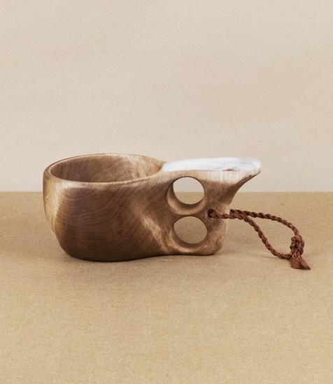 Kuksa double handle with antler inlay