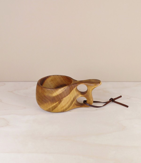 Hand carved birch burl double handle Kuksa