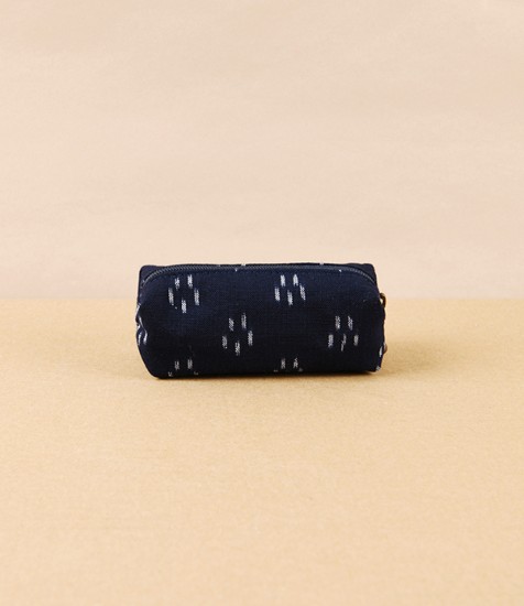 Kurume Kasuri Mini Cotton Case, Indigo Sakura
