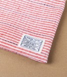 Kurume Kasuri Japanese Cotton Pouch, Red Stripes