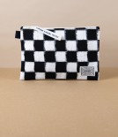 Kurume Kasuri Japanese Cotton Pouch, Chessboard