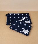 Kurume Kasuri Japanese Cotton Pouch, Woven Cross