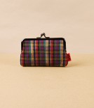 Kurume Kasuri Rectangular Coin Purse, Colour Checks