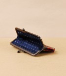Kurume Kasuri Rectangular Coin Purse, Colour Checks