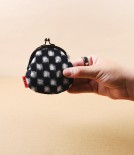 Kurume Kasuri Round Coin Purse, Chess Board