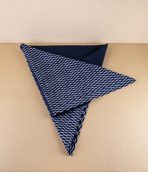 Kurume Kasuri Okasuri Japanese Scarf or Shawl, Navy
