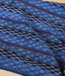 Kurume Kasuri 100% Cotton Japanese Scarf, Blue Check