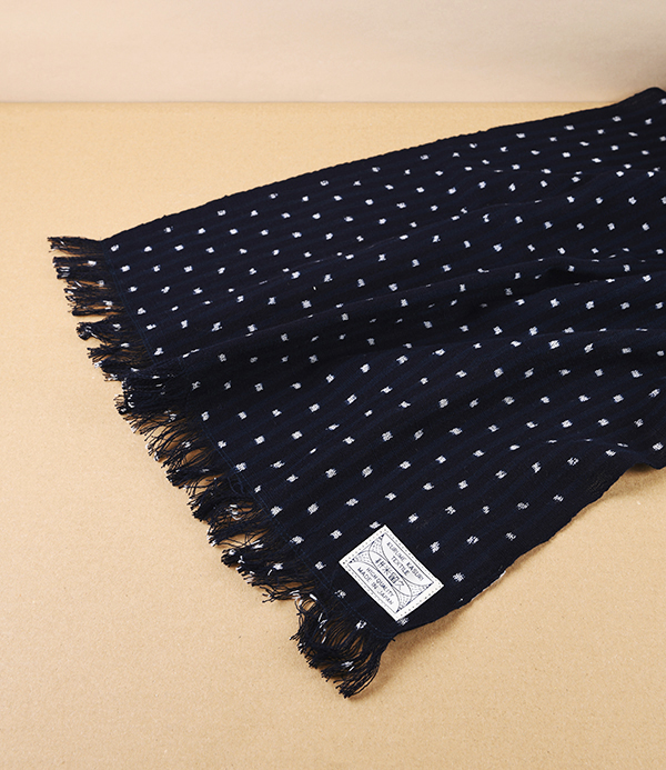 Kurume Kasuri 100% Cotton Scarf, Hotaruyuki Dot