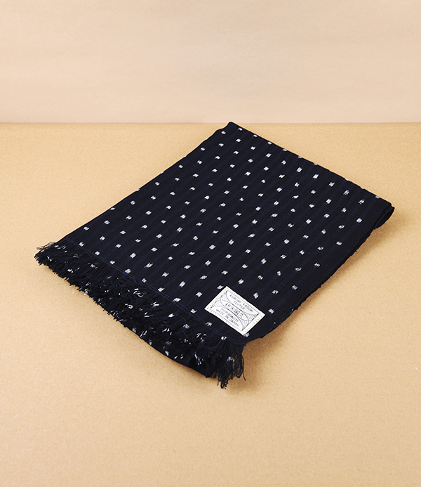 Kurume Kasuri 100% Cotton Scarf, Hotaruyuki Dot