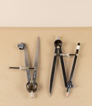 Ledin Spring Compass with Pencil Holder, Japanned