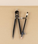 Ledin Spring Compass with Pencil Holder, Japanned