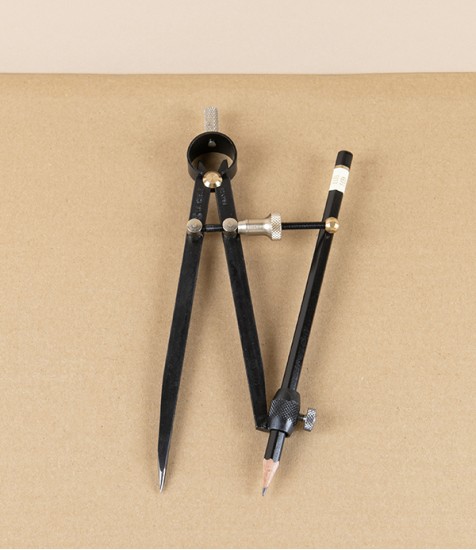 Ledin Spring Compass with Pencil Holder, Japanned