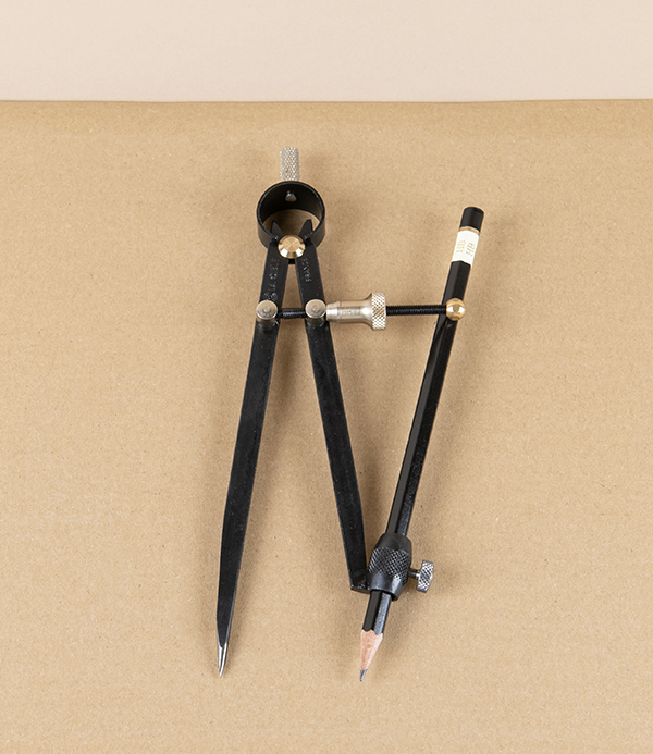 Ledin Spring Compass with Pencil Holder, Japanned