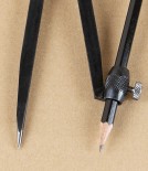 Ledin Spring Compass with Pencil Holder, Japanned
