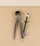 Ledin Spring Compass with Pencil Holder, Polished