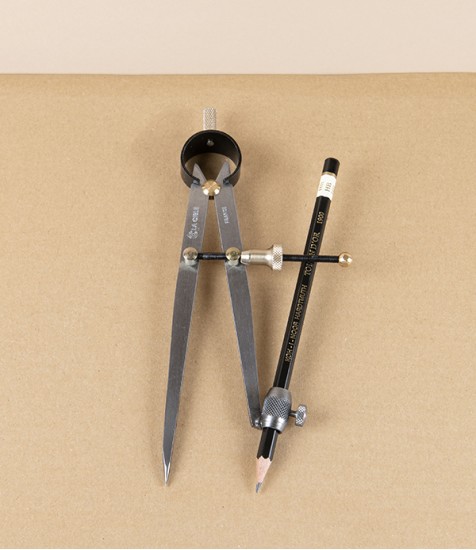 Ledin Spring Compass with Pencil Holder, Polished
