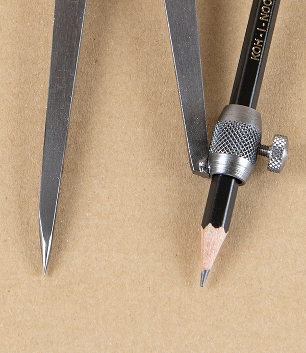 Ledin Spring Compass with Pencil Holder, Polished