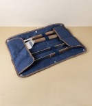 Lamson Barbecue Utensil Set with Carry Case, Walnut Handled