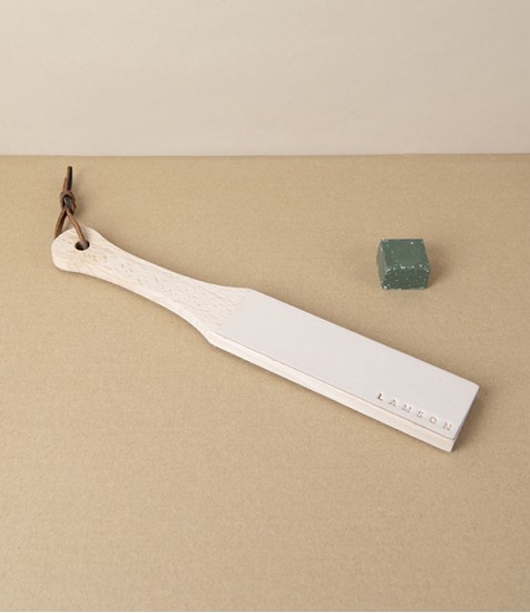 Lamson Leather Knife Strop with Wooden Base