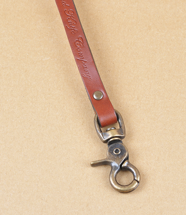 Leather lanyard with crab-claw clasp