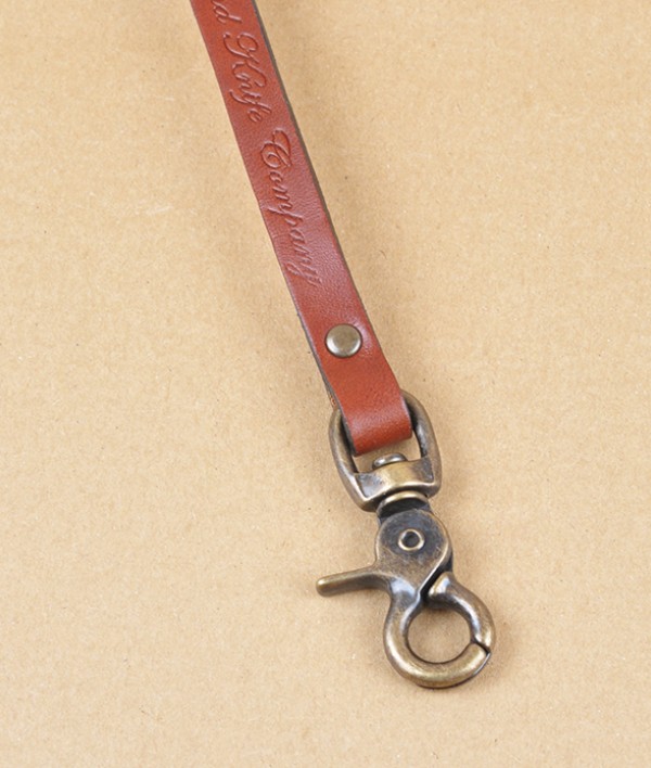 Leather lanyard with crab-claw clasp