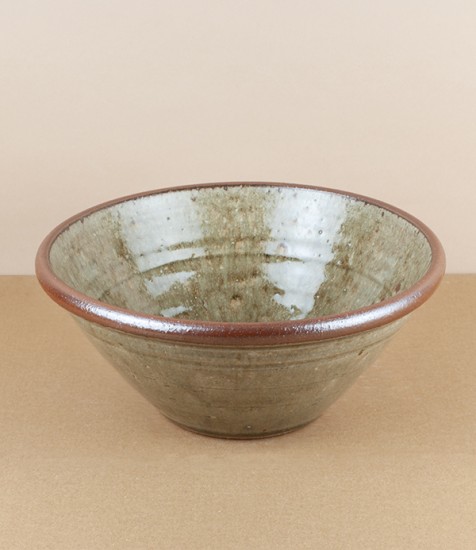 Leach pottery bowl, large, green