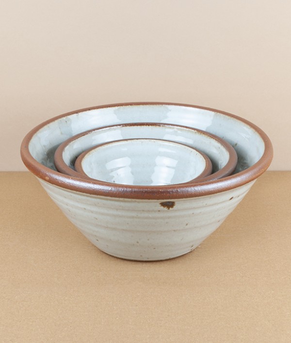 Leach pottery bowl, large, white