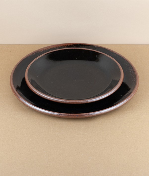 Leach Pottery dinner plate, black