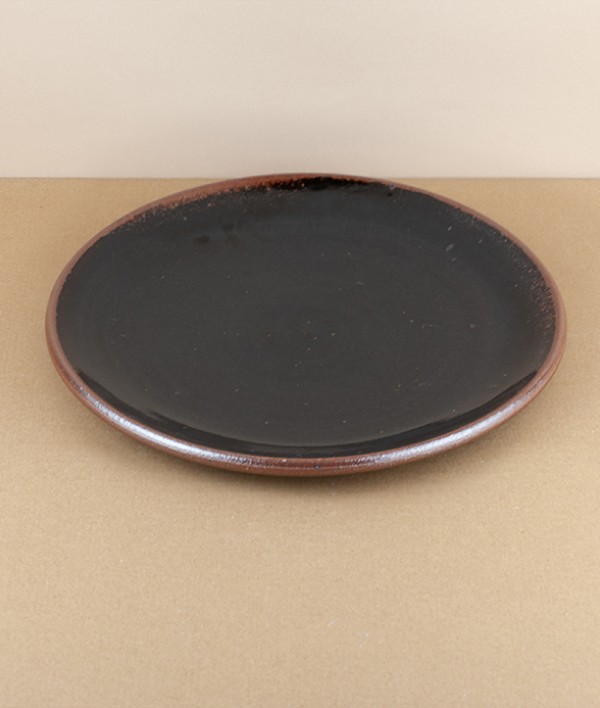 Leach Pottery dinner plate, black