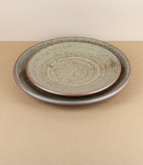 Leach Pottery dinner plate, green