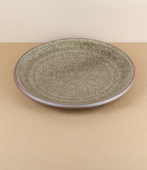 Leach Pottery dinner plate, green