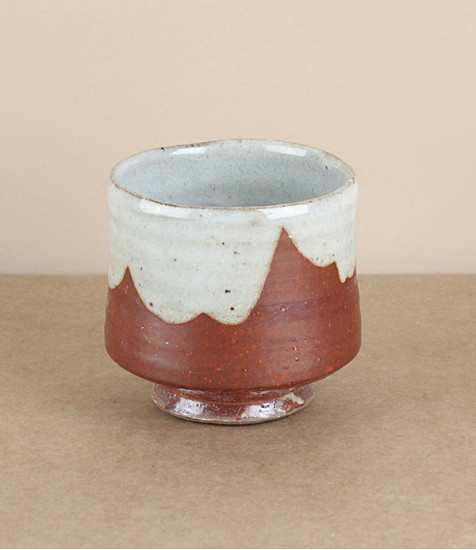 Leach Pottery Standard Ware tea bowl, red & white