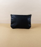 Leather & Linen Zippered Pouch with Pockets