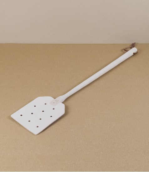 Oiled beech & punched leather fly swat