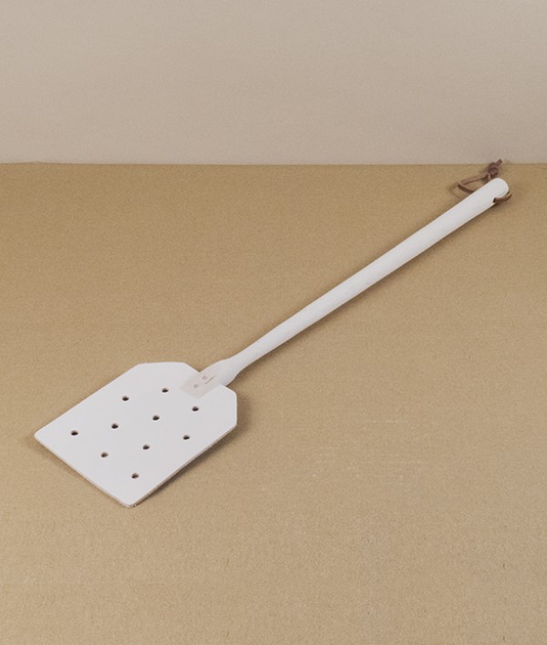 Oiled beech & punched leather fly swat