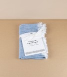 Finnish Lightweight Linen Foulard, Rainy Blue