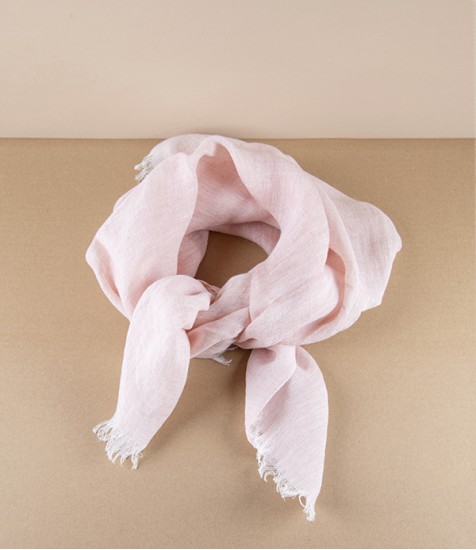 Finnish Lightweight Linen Foulard, Light Rose
