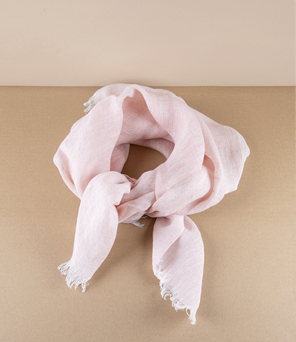 Finnish Lightweight Linen Foulard, Light Rose