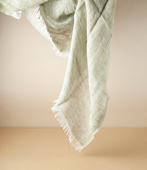 Finnish Lightweight Linen Foulard, Olive