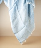 Finnish Lightweight Linen Foulard, Rainy Blue