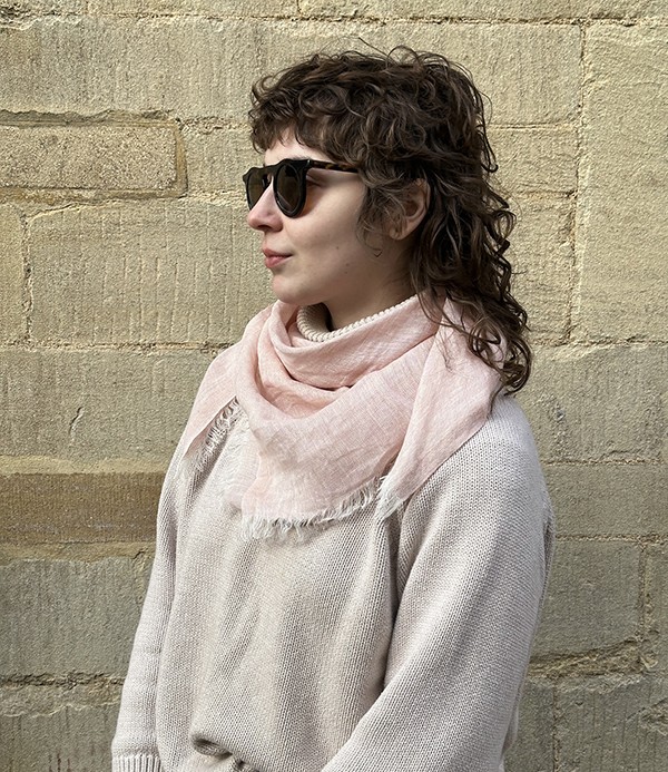 Finnish Lightweight Linen Foulard, Light Rose