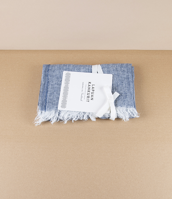 Finnish Lightweight Linen Scarf, Blueberry