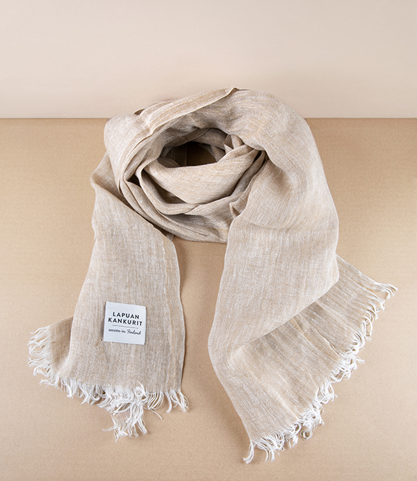 Finnish Lightweight Linen Scarf, Gold