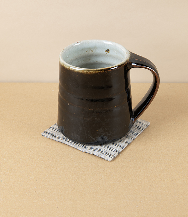 Lithuanian Linen Coaster, Black Stripe